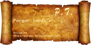 Perger Teréz névjegykártya